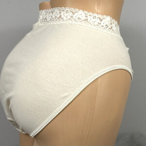 Vintage Playtex Comfort By Design Hi Cut Panties Size 9 Ivory 2498 Cotton Blend